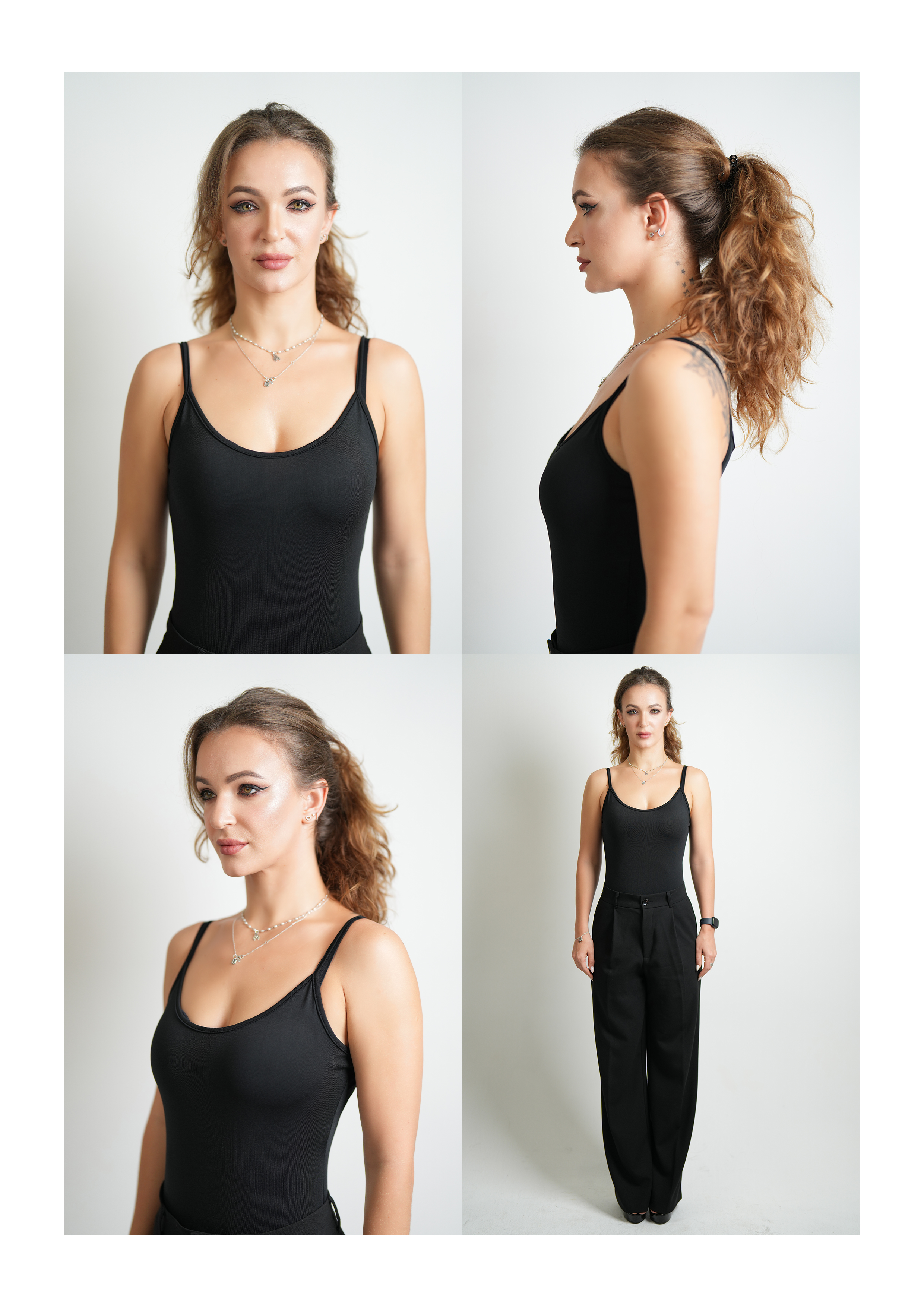 Female model polaroid sheet: Olga, UC Fashion Week Dubai. Shot by Photoczaro.